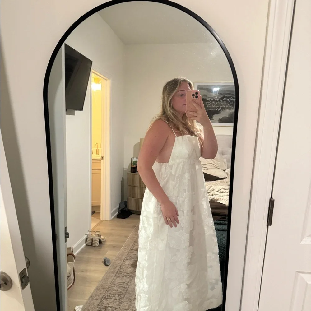 BHLDN Floral Burnout Jacquard Apron Maxi Dress - Picture 2 of 8